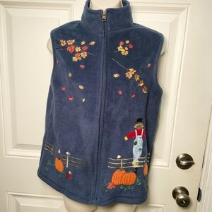 Festive Season Baxter & Wells M Size Blue Embroidered Women's Sweater Vest